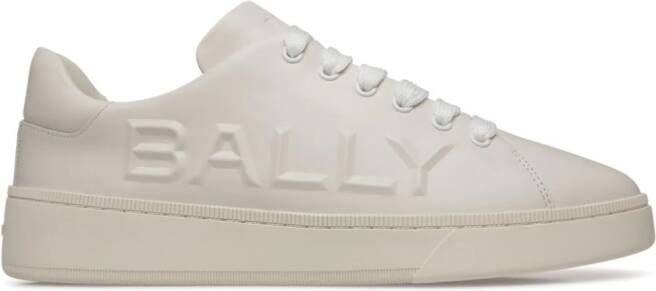 Bally Leren sneakers met logo-reliëf Wit