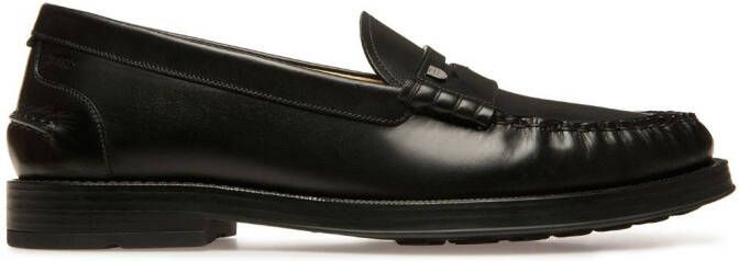 Bally Leren loafers Zwart