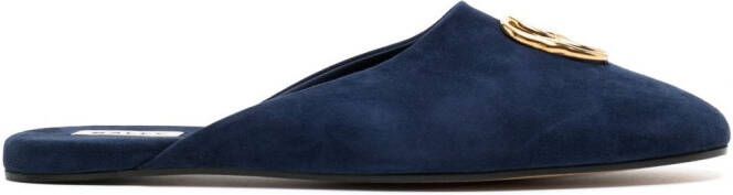 Bally San Fernando slippers met logoplakkaat Blauw