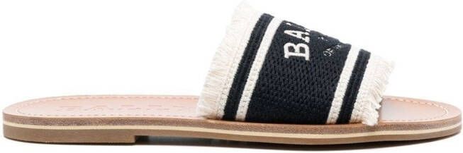 Bally Slippers met logoprint Zwart