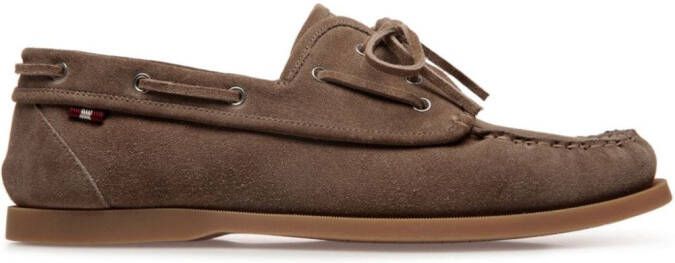 Bally Suède loafers met veters Bruin