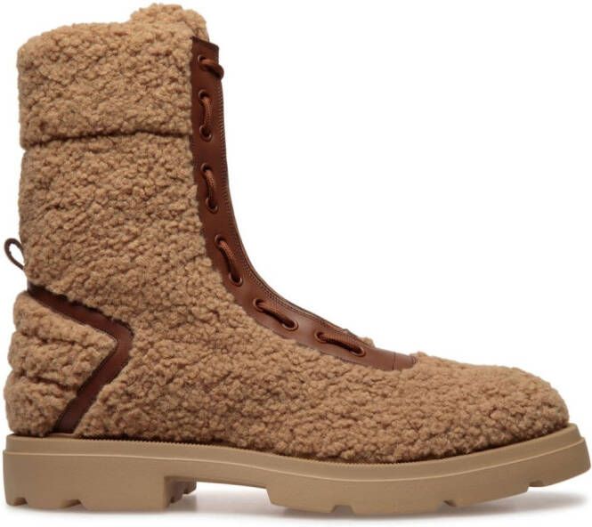 Bally Zendi enkellaarzen met imitatiebont Bruin