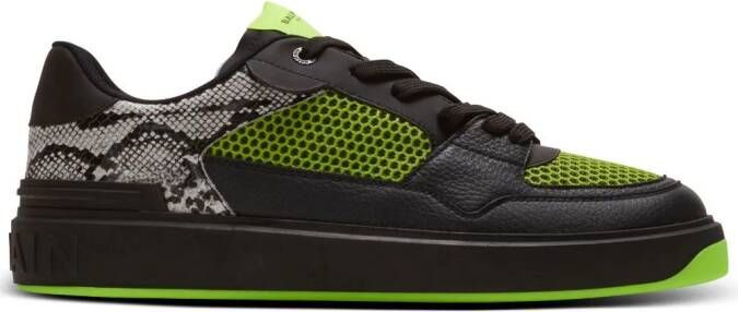 Balmain B-Court Flip sneakers met slangenleer-effect Zwart