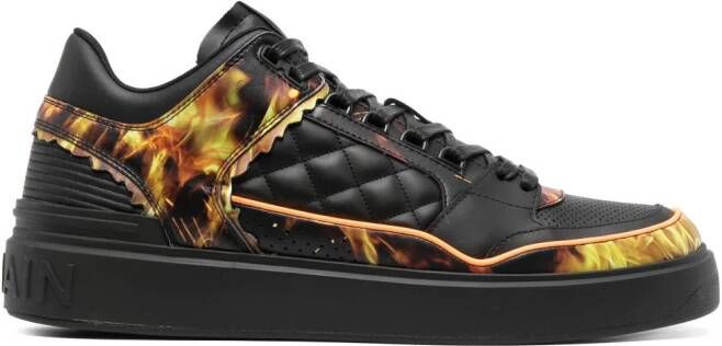 Balmain B-Court leren sneakers Zwart