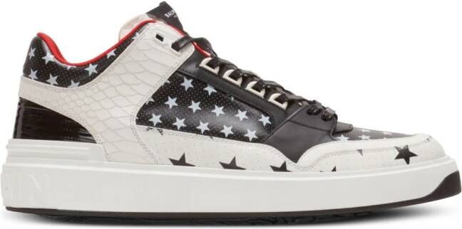 Balmain B-Court mid-top leren sneakers Zwart