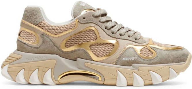 Balmain B-East sneakers met panelen Goud