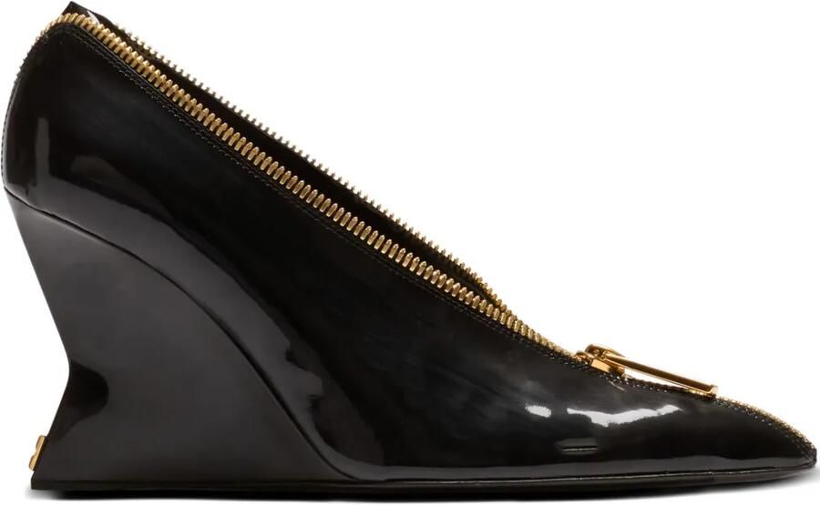 Balmain 95 mm pumps met sleehak en ritsdetail Zwart