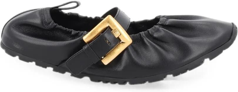 Balmain Anthem ballerina's met gespsluiting en ruches Zwart