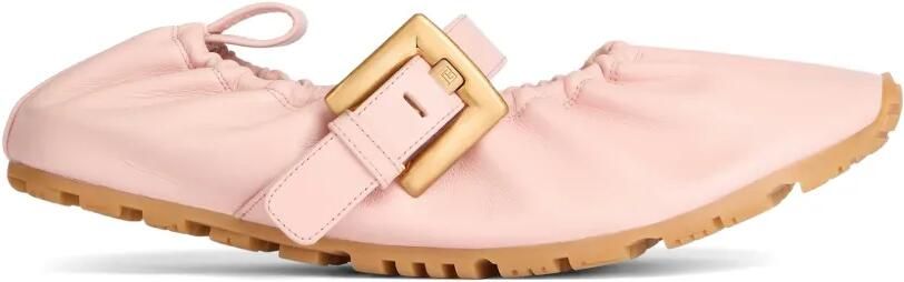 Balmain Anthem ballerina's van glad leer Roze