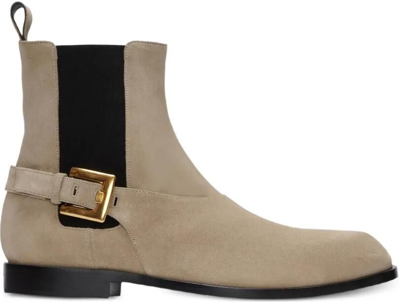 Balmain Anthem Chelsea laarzen van suède leer Beige