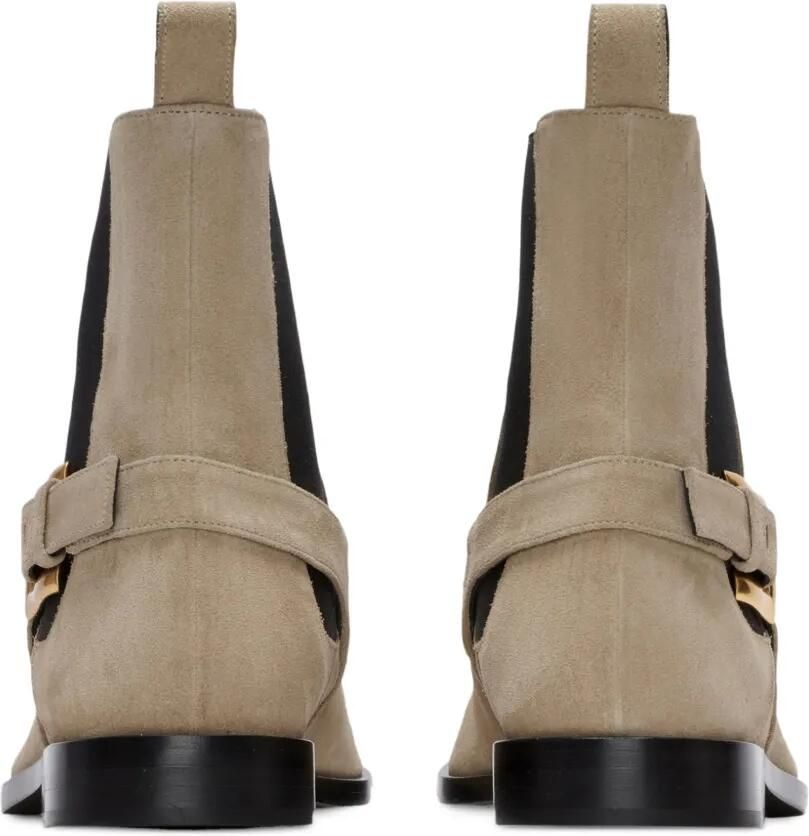 Balmain Anthem Chelsea laarzen van suède leer Beige - Foto 3