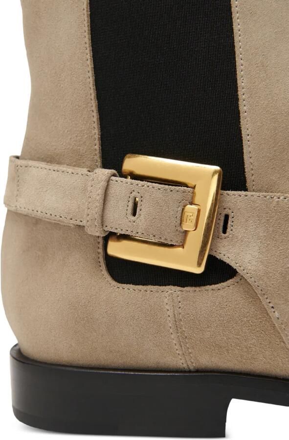 Balmain Anthem Chelsea laarzen van suède leer Beige - Foto 4