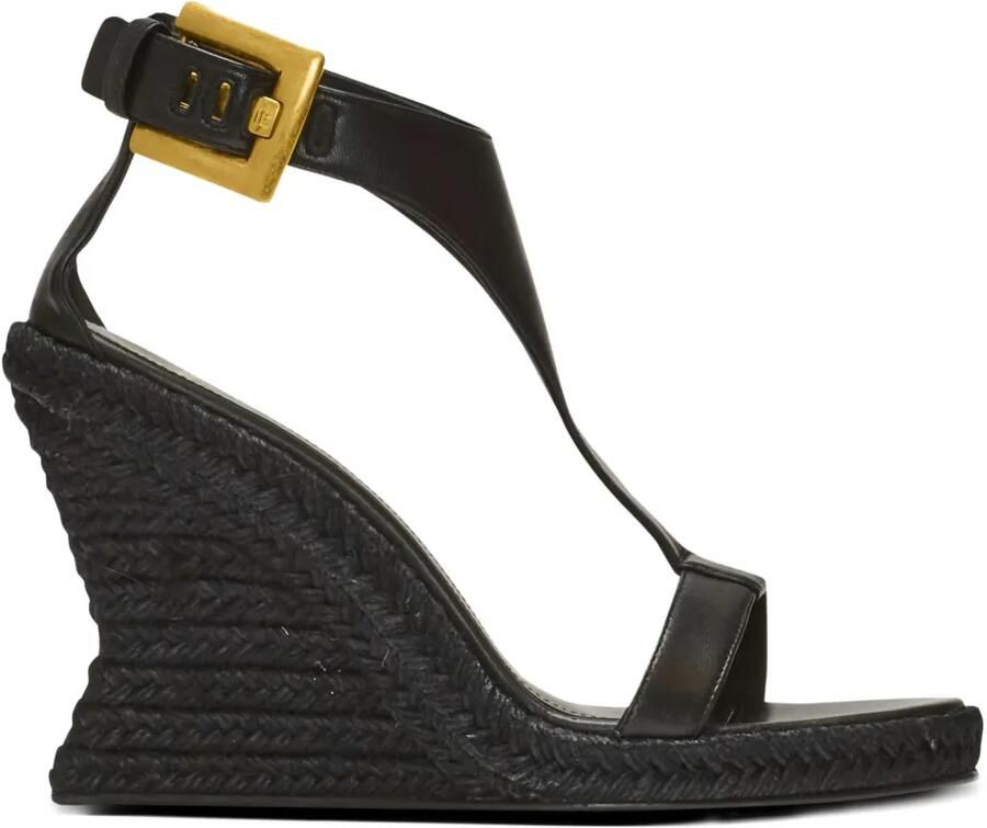 Balmain Anthem espadrilles met sleehak Zwart