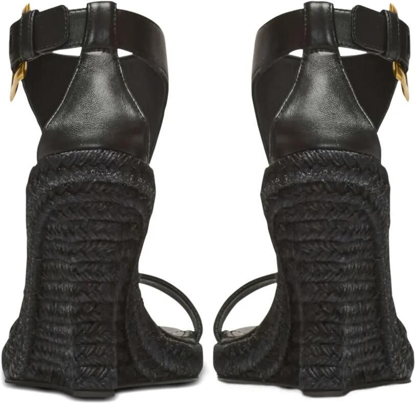 Balmain Anthem espadrilles met sleehak Zwart - Foto 3