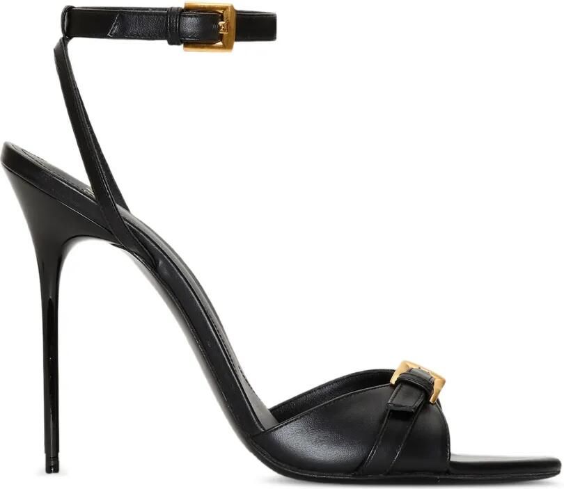 Balmain Anthem gladde leren sandalen Zwart