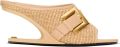 Balmain Anthem No Wedge muiltjes van glad leer en raffia Beige - Beige