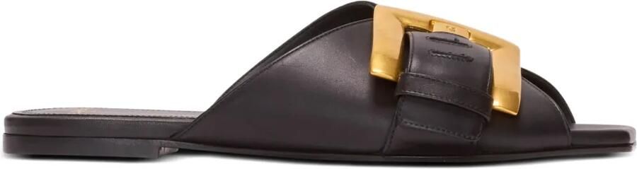 Balmain Anthem platte sandalen Zwart