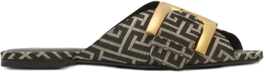 Balmain Anthem sandalen met monogram-print Zwart