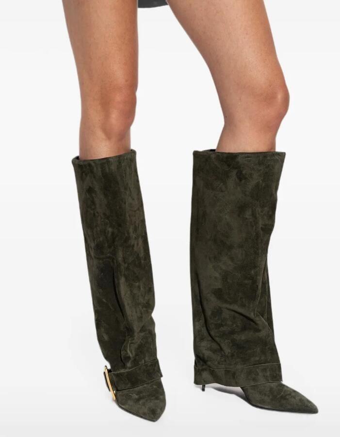 Balmain Anthem suède laarzen met gespdetail Groen - Foto 2