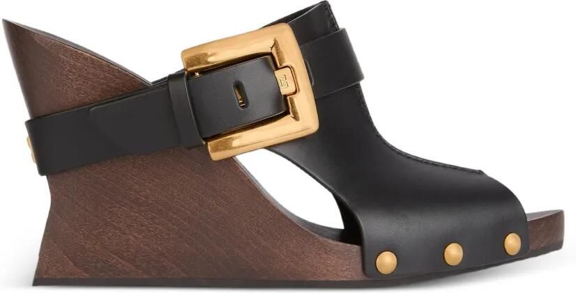 Balmain Anthem Wedge gladde leren muiltjes Zwart