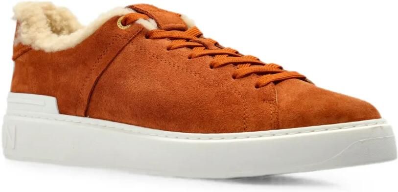 Balmain B-Court sneakers met lammy afwerking Bruin - Foto 4