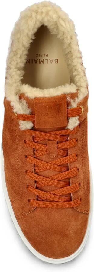 Balmain B-Court sneakers met lammy afwerking Bruin - Foto 5