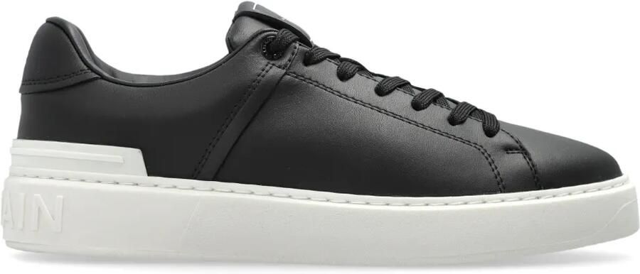 Balmain B-Court sneakers van glad leer Beige