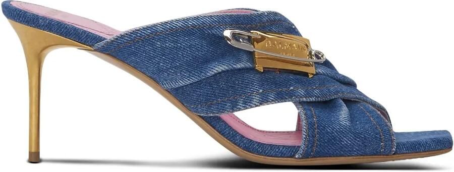 Balmain Denim muiltjes met veiligheidsspeld Blauw