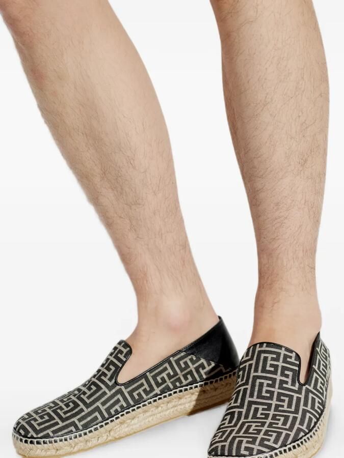 Balmain Espadrille sneakers met monogram-patroon Zwart - Foto 2
