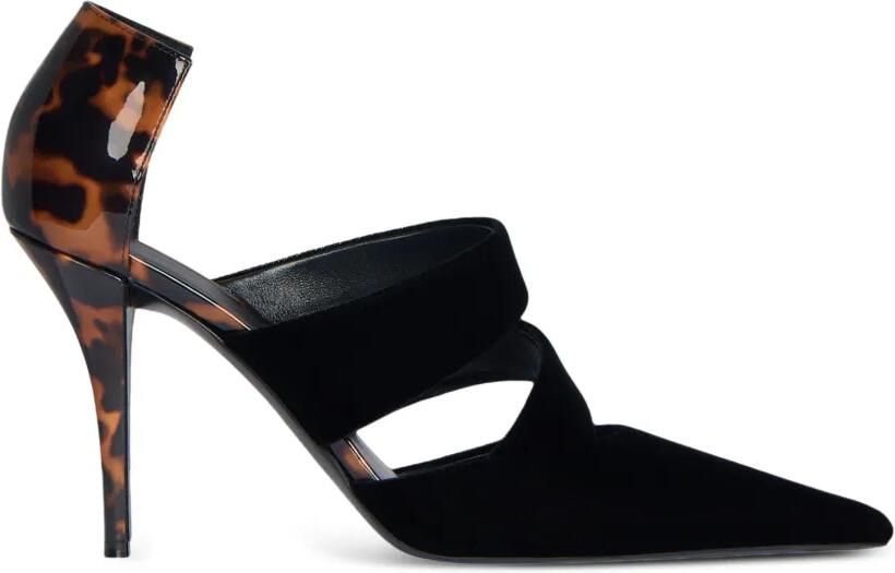 Balmain Fluwelen en lakleren pumps met print Zwart