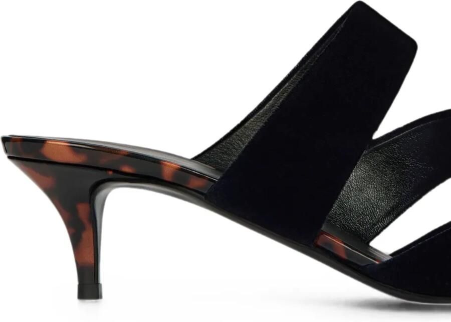 Balmain Fluwelen schildpad-effect muiltjes Zwart - Foto 3