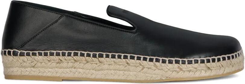 Balmain Gladde leren espadrilles Zwart