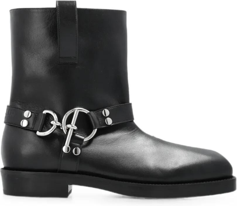 Balmain Harness enkellaarzen met vierkante neus Zwart
