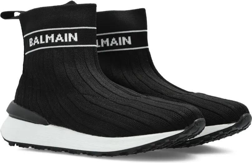 Balmain Kids Gebreide slip-on sneakers Zwart