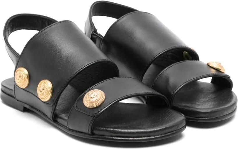 Balmain Kids Leren sandalen Zwart