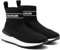 Balmain Kids Sneakers met logo intarsia Zwart - Zwart