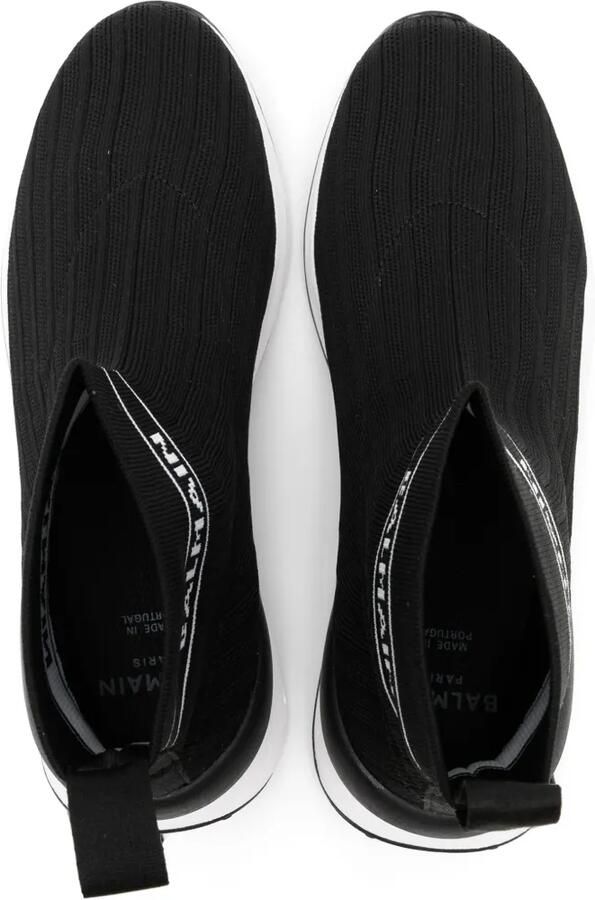 Balmain Kids Sneakers met logo intarsia Zwart - Foto 2
