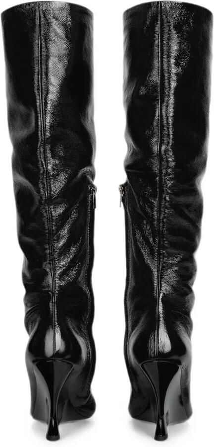 Balmain Laarzen met sleehak en gekreukt lakleer Zwart - Foto 4