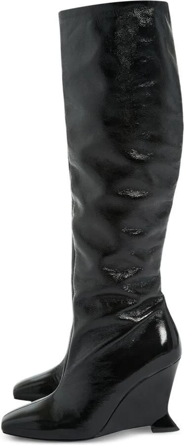 Balmain Laarzen met sleehak en gekreukt lakleer Zwart - Foto 5
