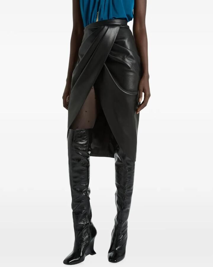 Balmain Laarzen van gekreukt lakleer met sleehak Zwart - Foto 2