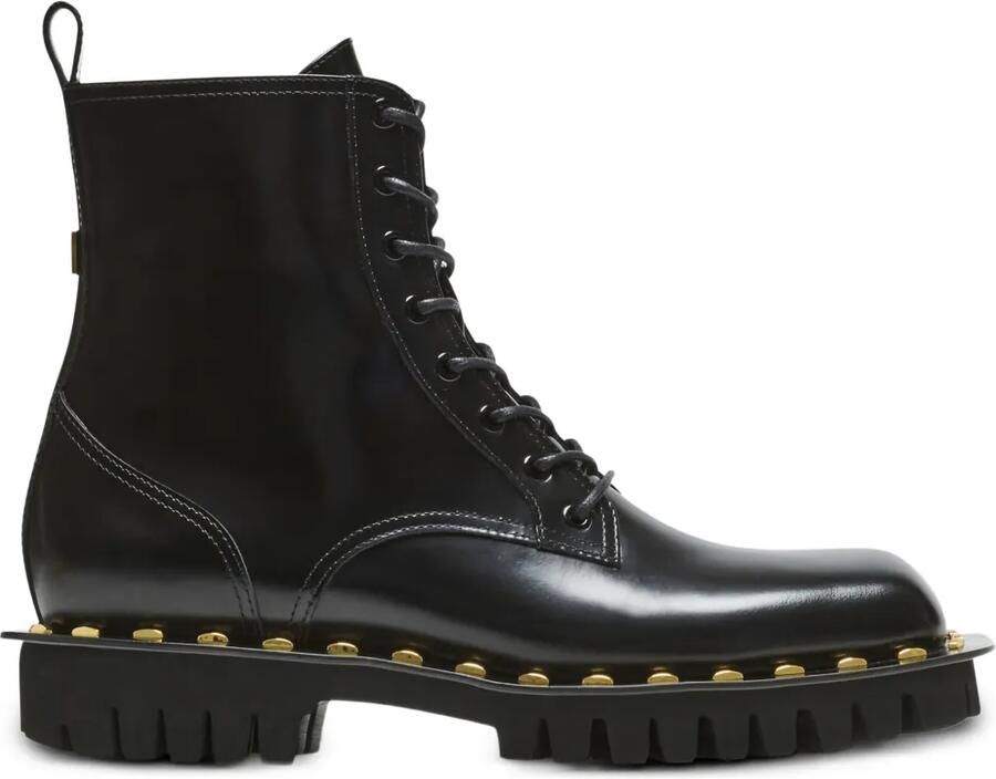 Balmain Leren laarzen met studs Zwart