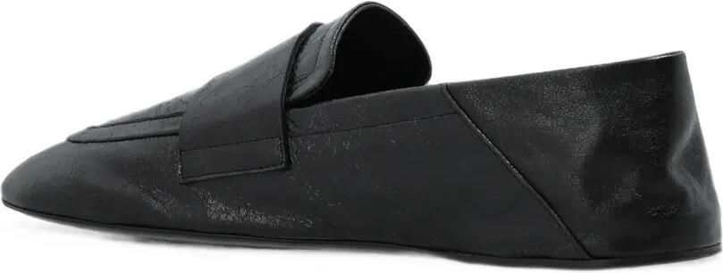 Balmain Leren loafers met logoplakkaat Zwart