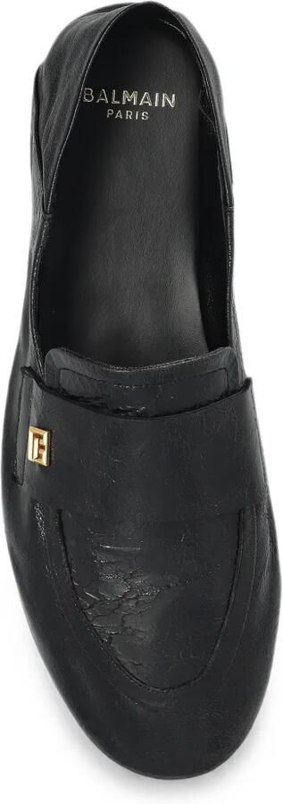 Balmain Leren loafers met logoplakkaat Zwart - Foto 3