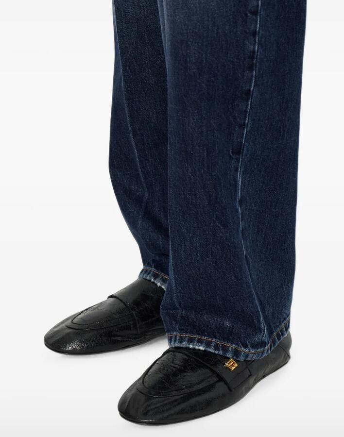 Balmain Leren loafers met logoplakkaat Zwart - Foto 2