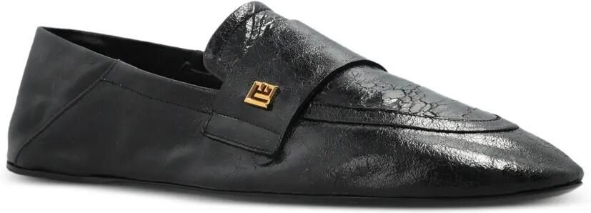 Balmain Leren loafers met logoplakkaat Zwart - Foto 4