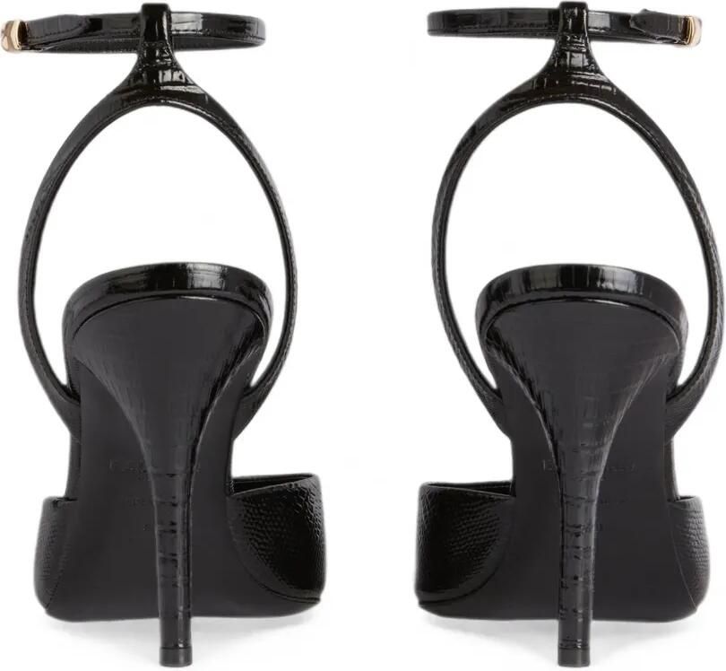 Balmain Leren pumps met bandjes en reliëf Zwart - Foto 4
