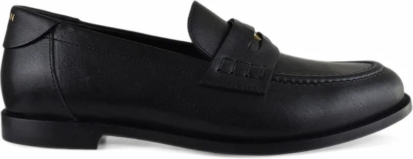 Balmain Leren loafers met logoplakkaat Zwart