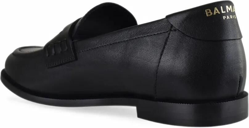 Balmain Leren loafers met logoplakkaat Zwart - Foto 3