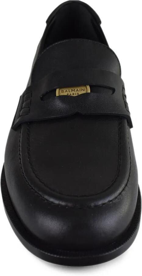 Balmain Leren loafers met logoplakkaat Zwart - Foto 2