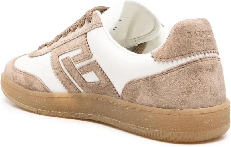 Balmain Sneakers met vlakken en monogram-patch Beige - Foto 2
